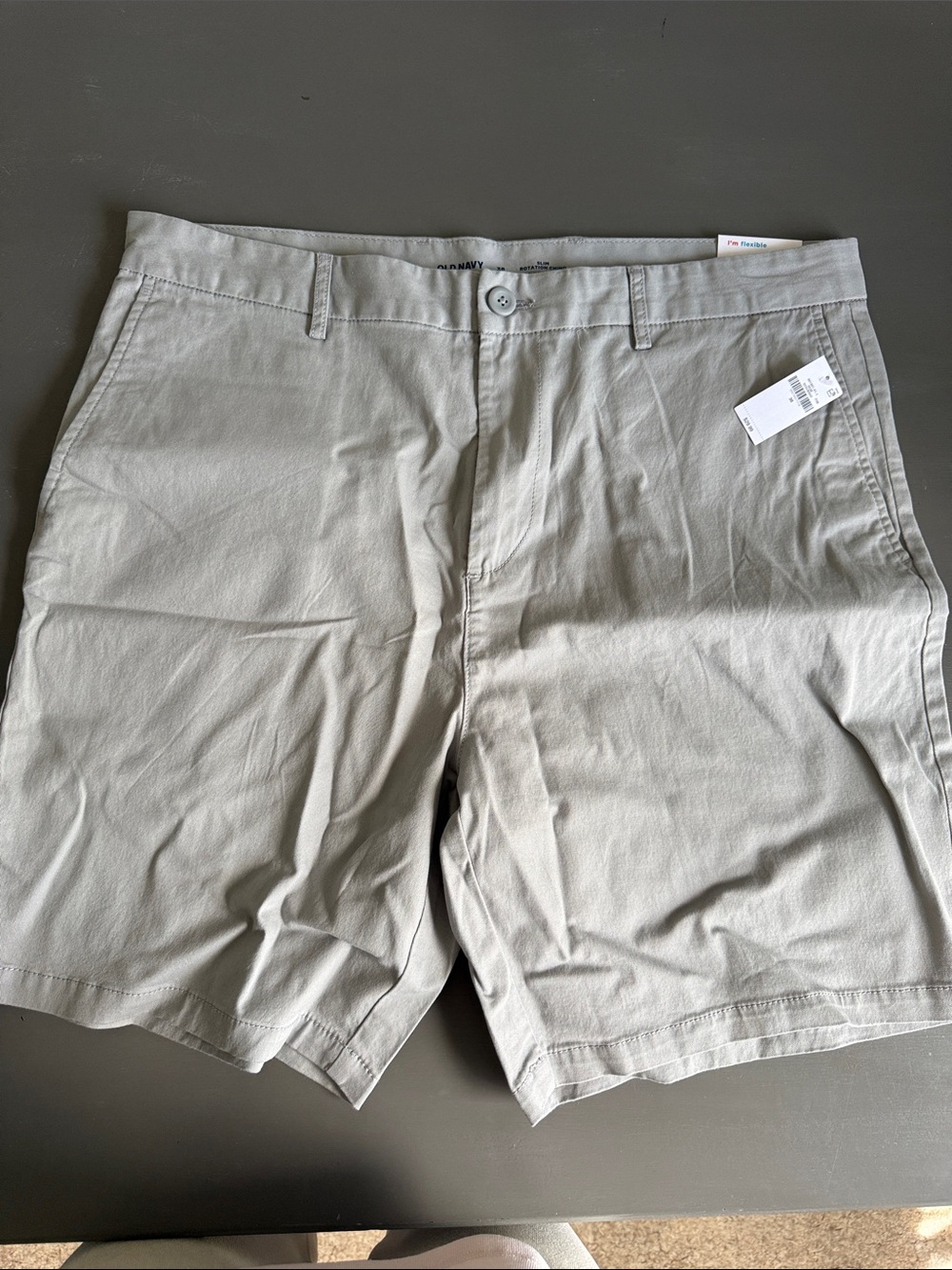 Old Navy Men's Light Grey Flat Front Shorts